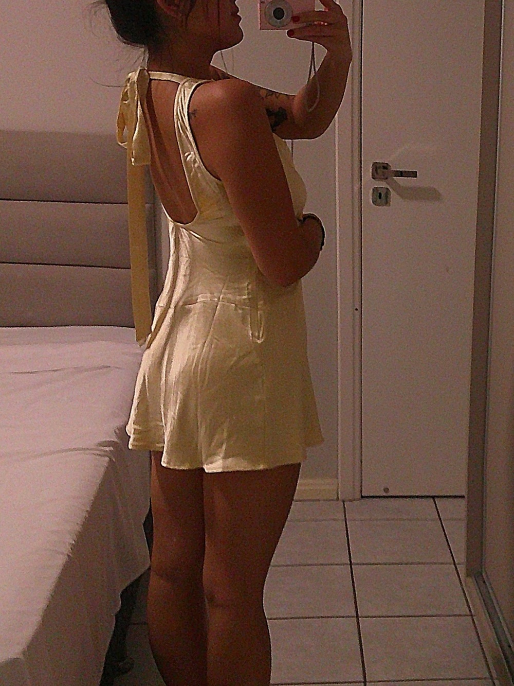 Princess Polly Kingslie Low Back Mini Dress Baby Yellow - Picture 4 of 4